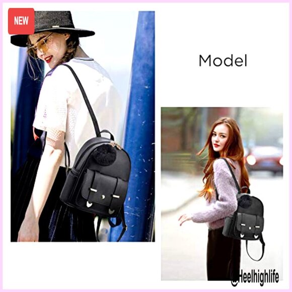 Mini Backpack Set with Shoulder Bag and Wallet, Artificial Leather, 3-Piece main image 4